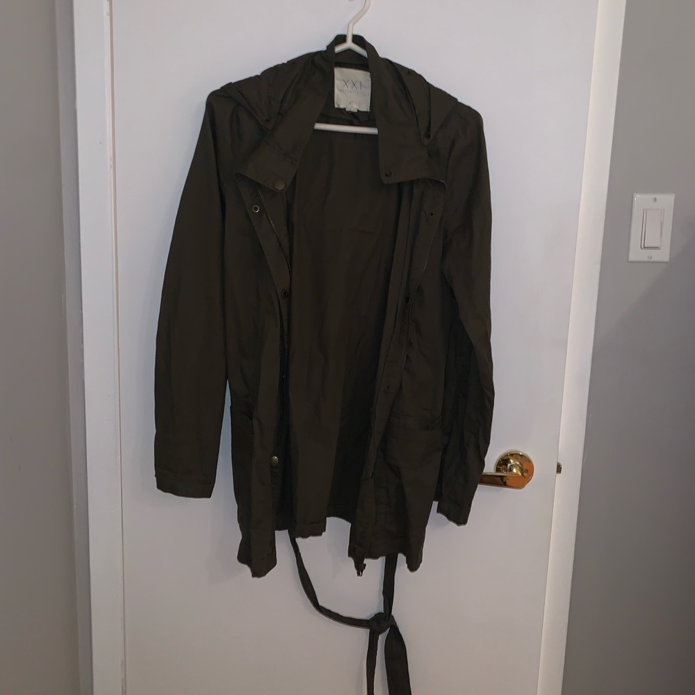 [M]🧥F21 army green utility thin jacket